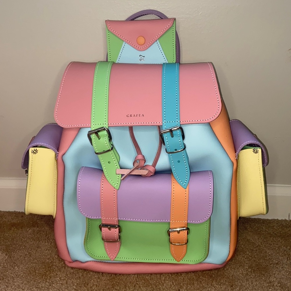 BRAND NEW multicolor backpack with matching wallet